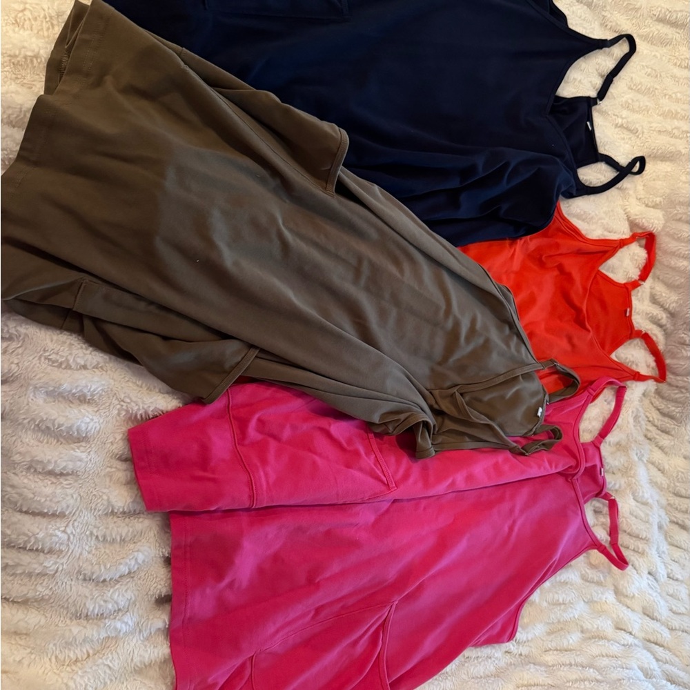 Anrabess Athletic Dress Romper w/ Built-In Shorts & Pockets Size L - 4 colors!!